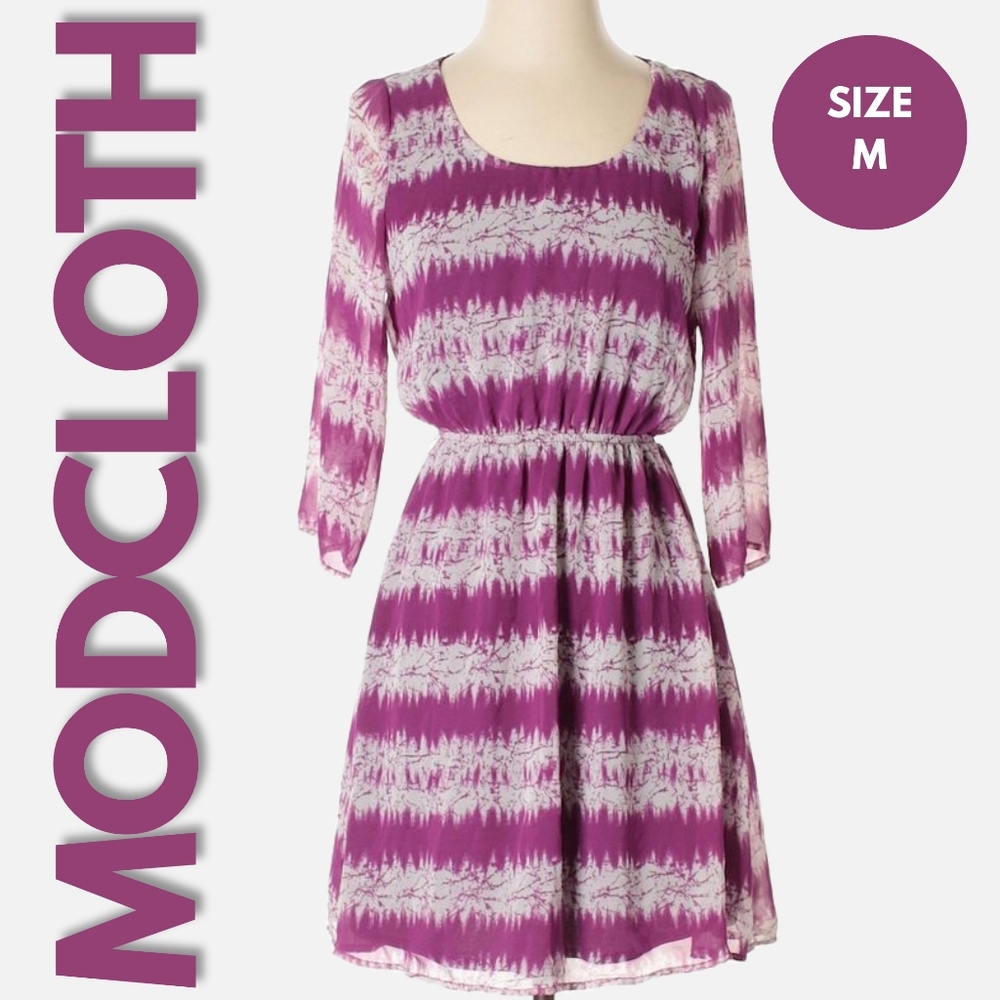ModCloth/Peach Love California Purple Mountain Dwelling Mini Dress Size M